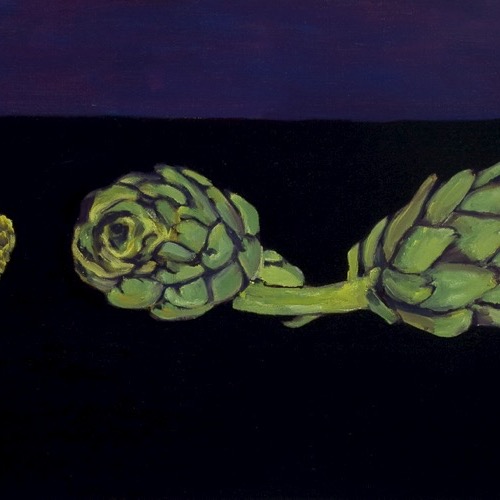 Artichokes against Deep Blue, 2010, oil on canvas, 122 x 35cm