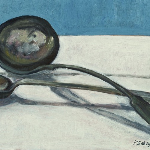 Two Silver Spoons, 2010, oil on linen, 20 x 35cm